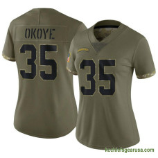 Womens Kansas City Chiefs Christian Okoye Olive Authentic 2022 Salute To Service Kcc216 Jersey C1308